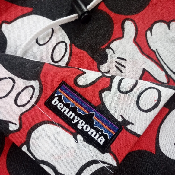 *SOLDOUT* Custom Reworked Retro Red Mickey Mouse Bennygonia 1990s Shorts Unisex - Picture 2 of 9